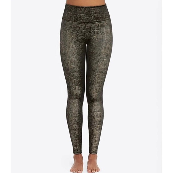 Spanx Velvet Shine Legging - Black & Good Metallic Soft Medium Shaping - size M - Picture 4 of 9